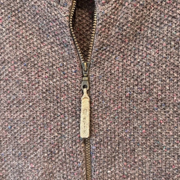 Orvis Wool Zip Sweater Vest Size L Grandpa Core Dark Academia Heritage Chunky - Picture 2 of 9